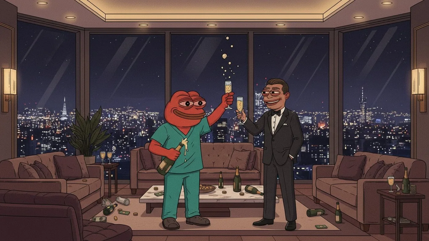 FPOM character on a talk show set